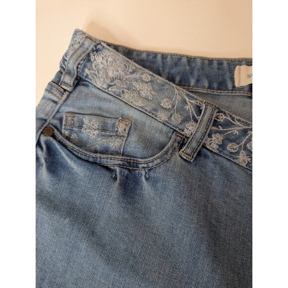 Sundance Women's Bella Etched Floral Print Straight Jeans Size 28 Boho - Picture 5 of 14